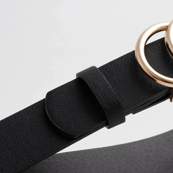 Versatile double-ring buckle belt - quiet luxury