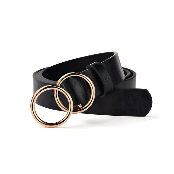 Versatile double-ring buckle belt - quiet luxury
